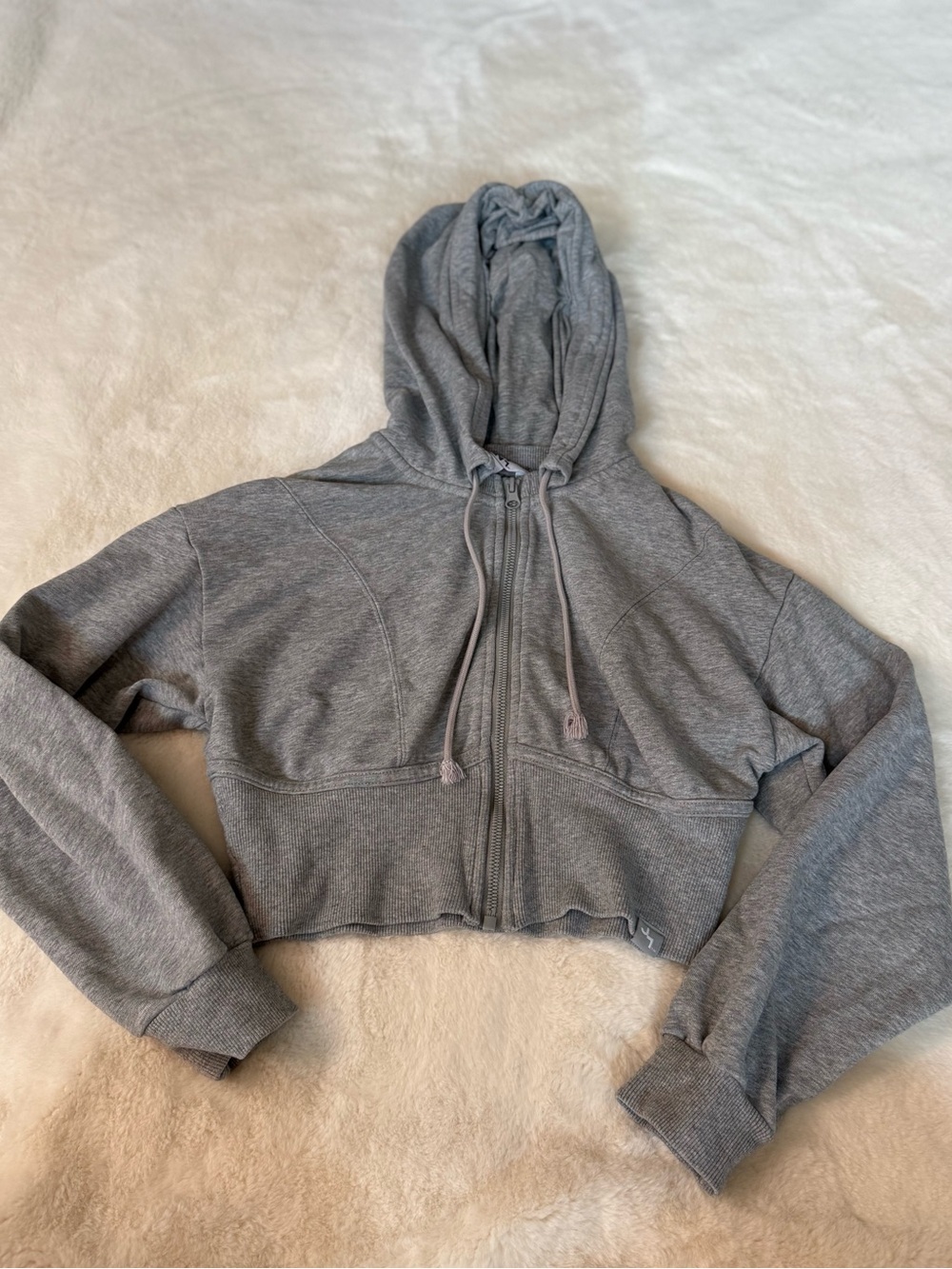 JoyLab Women's Cropped Hooded Zip Sweater - Gray